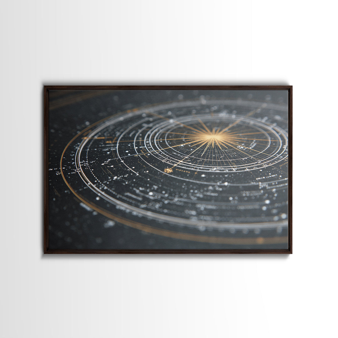 Black Gold Celestial Star Chart Wall Art, Astronomical Map Print, Modern Cosmic Decor, Space Abstract Home Office Poster