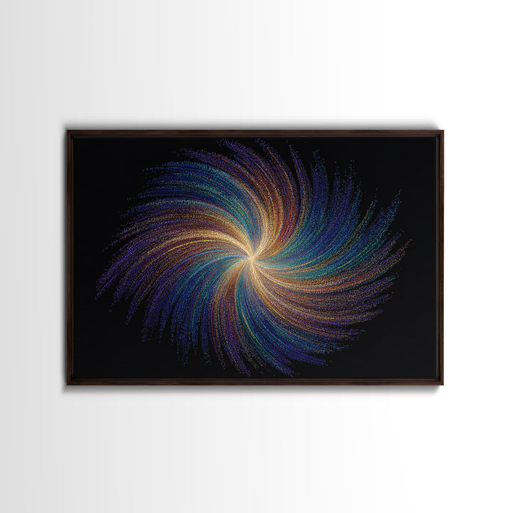 Rainbow Spiral Galaxy Canvas Print, Cosmic Abstract Wall Art, Modern Digital Art, Space Abstract Art, Colorful Home Decor