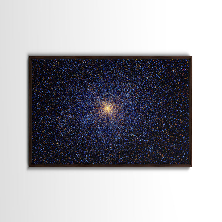 Radiant Blue Orange Starburst Wall Art, Midcentury Modern Abstract Art Print, Cosmic Retro Decor, Modern Home Decor, Bedroom Decor