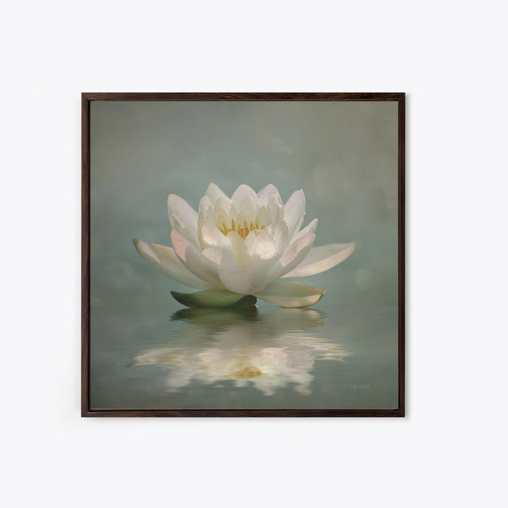 Lotus Flower Glowing Canvas Print, Meditation Art, Art Print, Living Room Decor, Watercolor Art, Stillness, Digital Print, MED-1x1-49