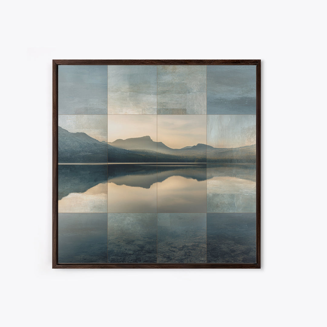 Mountain Lake at Sunrise Canvas Print, Meditation Art, Wall Decor, Living Room Decor, Fine Art, Stillness, Black Woman Art, MED-1x1-77