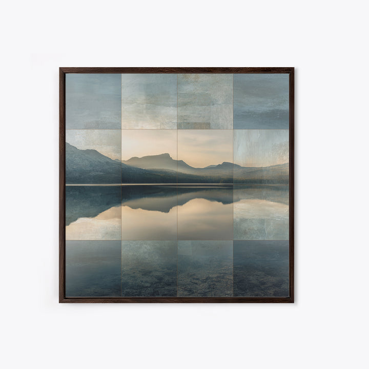 Mountain Lake at Sunrise Canvas Print, Meditation Art, Wall Decor, Living Room Decor, Fine Art, Stillness, Black Woman Art, MED-1x1-77