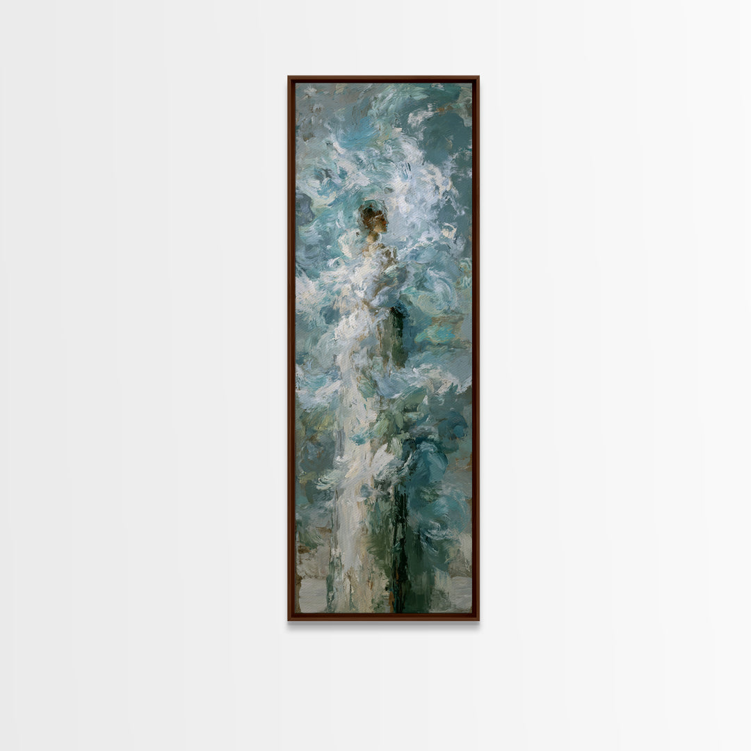 Abstract Breath Waves Canvas Print, Meditation Art, Neutral Decor, Living Room Decor, Fine Art, Stillness, Home Decor, MED-1x3-18