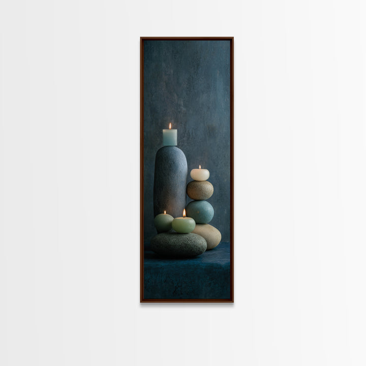 Minimal Candle Flame on Dark Background Canvas Print, Meditation Art, Printable Artwork, Living Room Decor, Fine Art, Stillness, MED-1x3-2
