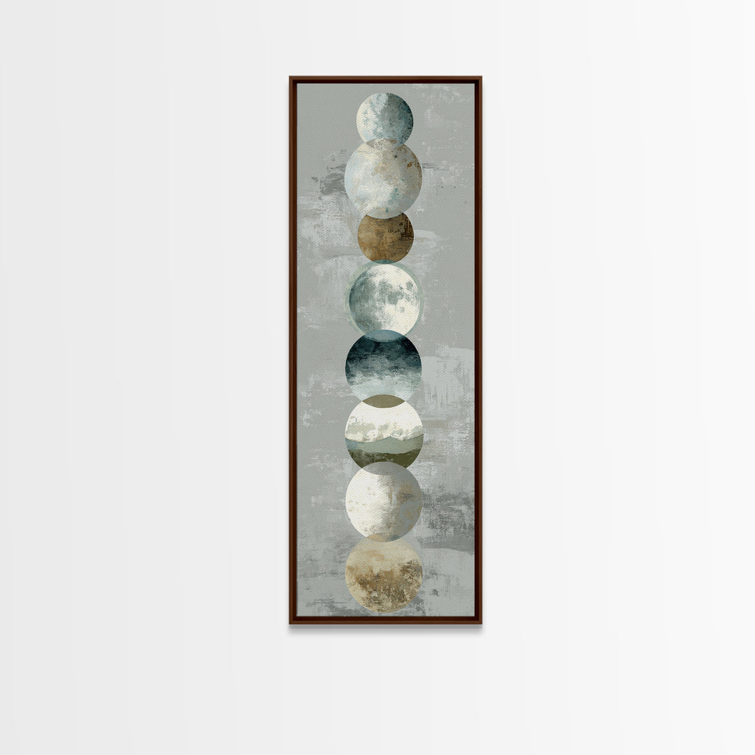 Moon Phases over a Quiet Desert Canvas Print, Meditation Art, Luxury Decor, Living Room Decor, Fine Art, Stillness, Canvas Art, MED-1x3-21