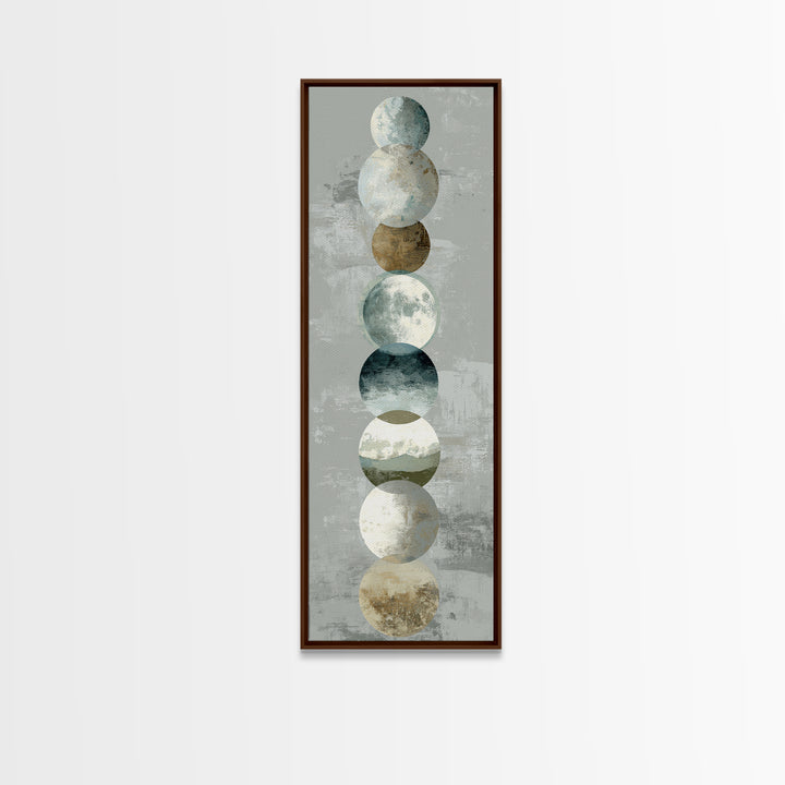Moon Phases over a Quiet Desert Canvas Print, Meditation Art, Luxury Decor, Living Room Decor, Fine Art, Stillness, Canvas Art, MED-1x3-21