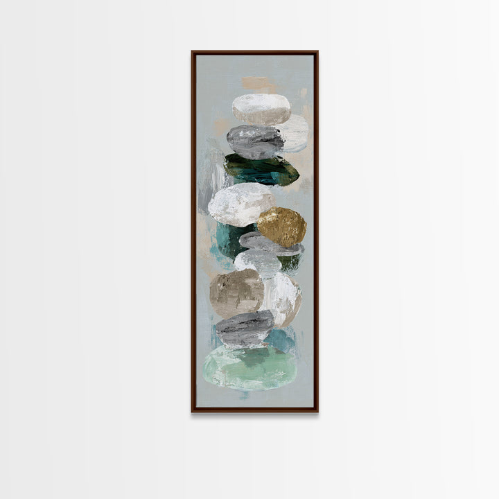 Zen Circle Brushstroke on Textured Paper Canvas Print, Meditation Art, Boho Wall Decor, Living Room Decor, Fine Art, Stillness, MED-1x3-40