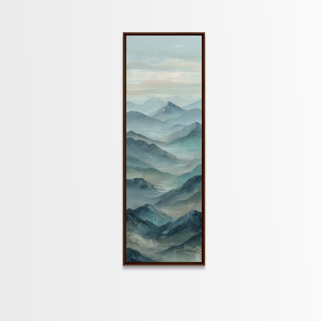 Sunrise over Himalayan Style Mountains Canvas Print, Meditation Art, Fine Art Print, Living Room Decor, Fine Art, Stillness, MED-1x3-5