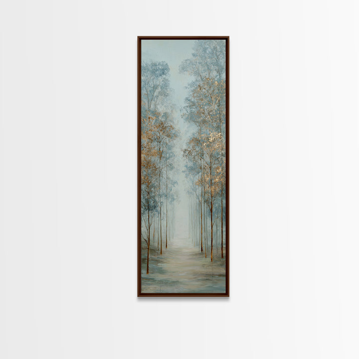 Misty Forest Path Canvas Print, Meditation Art, Boho Decor, Living Room Decor, Fine Art, Stillness, Original Art, Abstract Art, MED-1x3-97