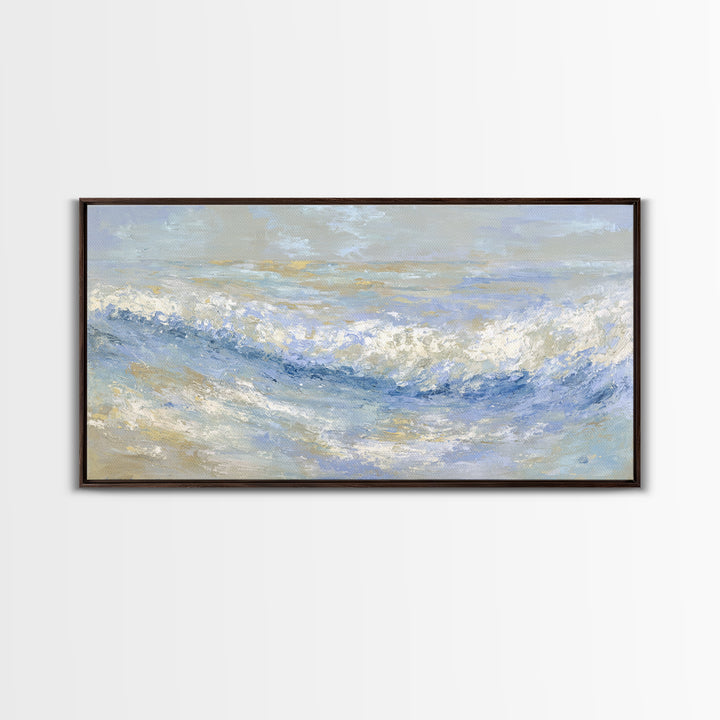 Abstract Breath Waves Framed Canvas Print, Meditation Art, Digital Wall Art, Living Room Decor, Stillness, Gallery Wall Art, MED-2x1-50