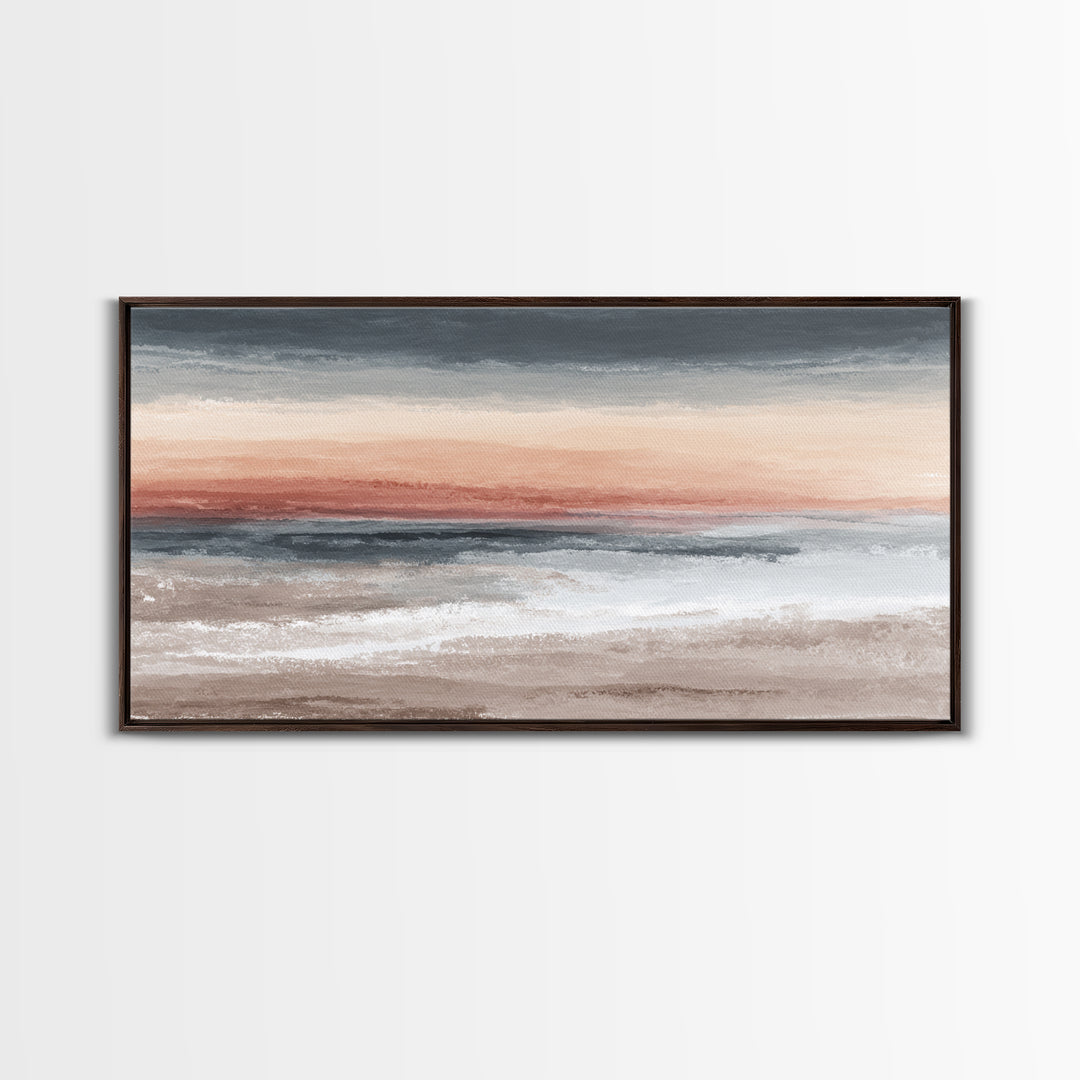 Soft Chakra Color Gradient Without Symbols Overload Canvas Print, Meditation Art, Art Deco, Living Room Decor, Stillness, MED-2x1-54