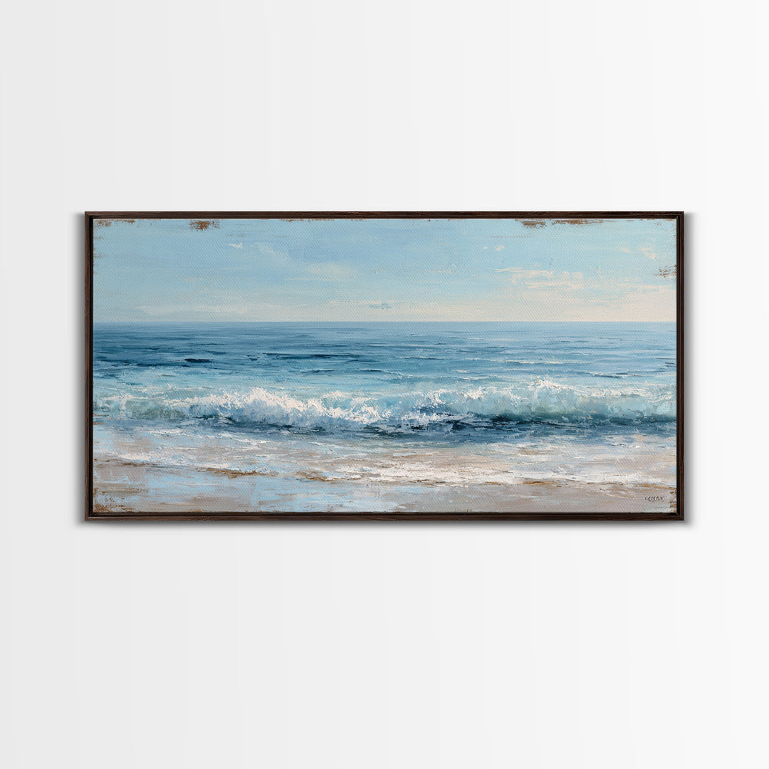 Ocean Horizon with Meditative Stillness Canvas Print, Meditation Art, Wall Art, Living Room Decor, Fine Art, Stillness, MED-2x1-62