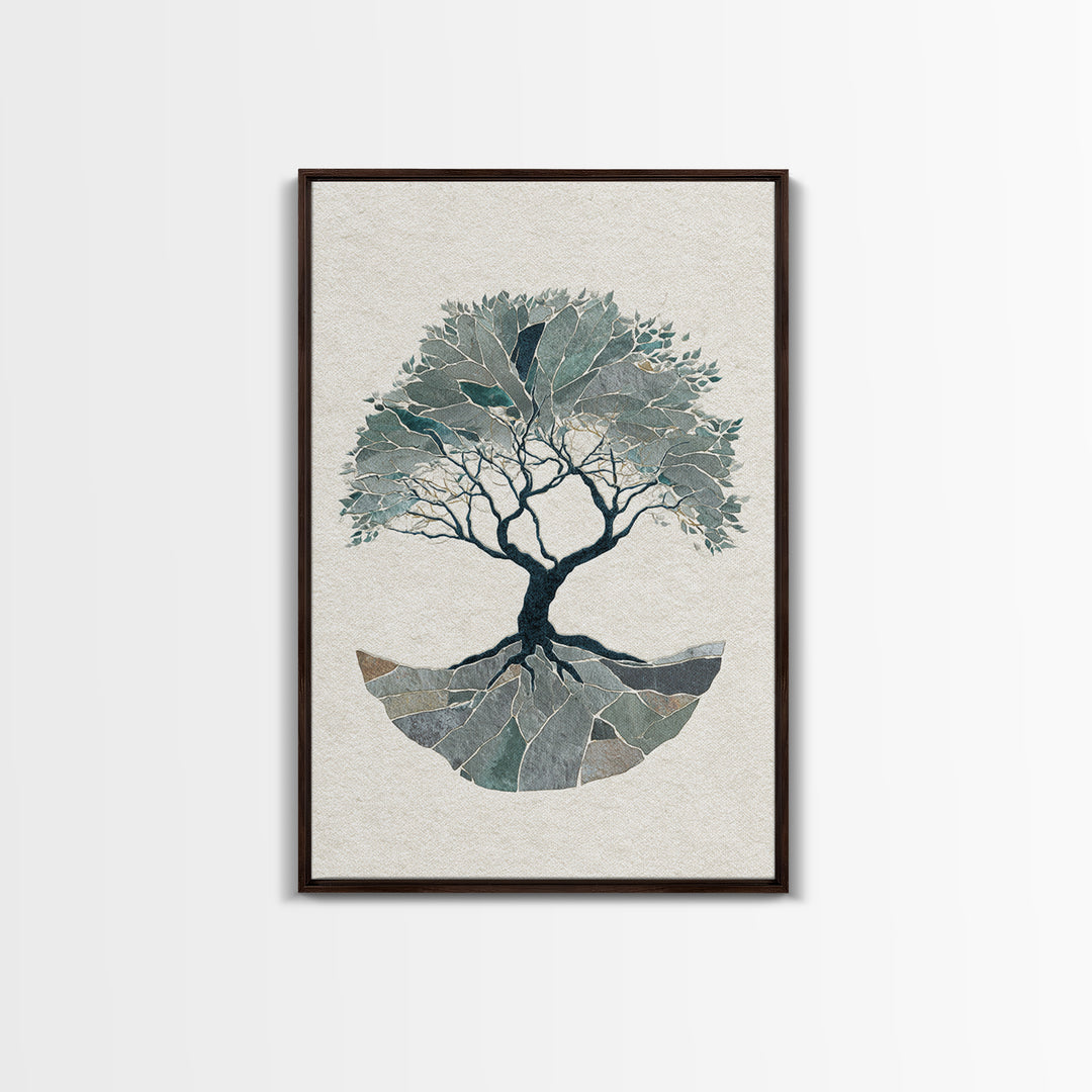 Tree of Life Framed Canvas Print, Meditation Art, Wall Decor, Living Room Decor, Fine Art, Stillness, Black Woman Art, MED-2x3-52