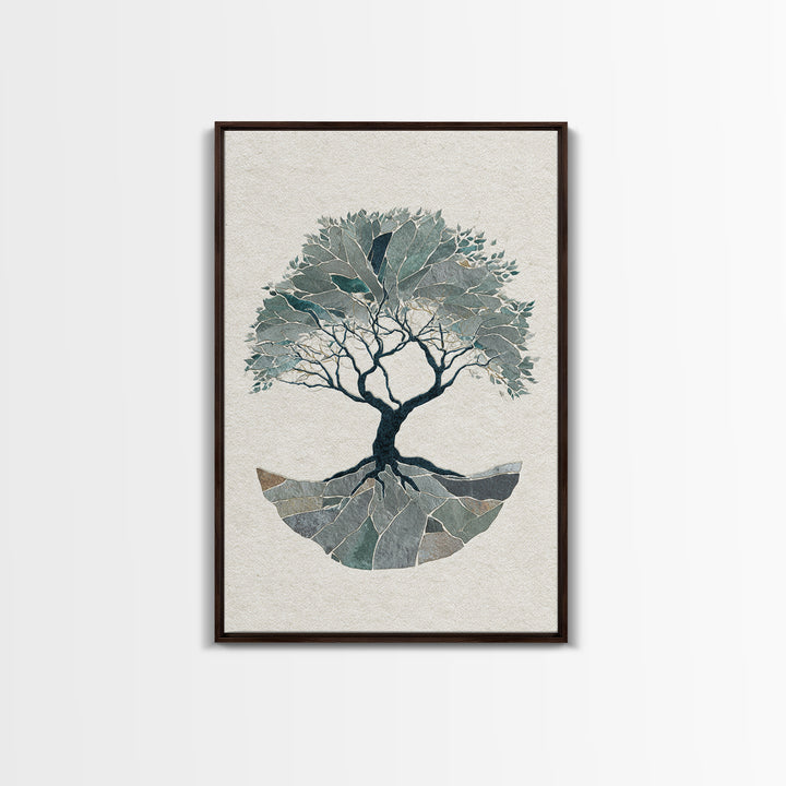 Tree of Life Framed Canvas Print, Meditation Art, Wall Decor, Living Room Decor, Fine Art, Stillness, Black Woman Art, MED-2x3-52