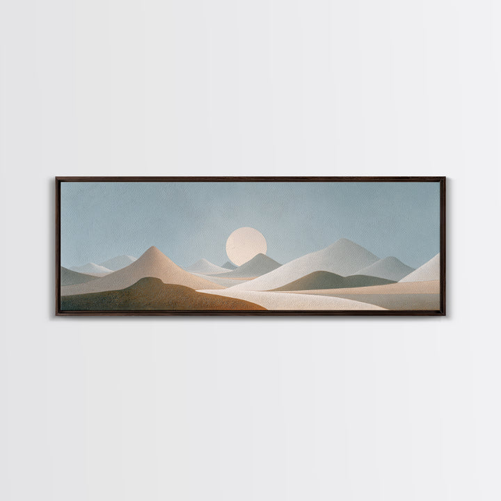 Moon Phases over a Quiet Desert Canvas Print, Meditation Art, Luxury Decor, Living Room Decor, Fine Art, Stillness, Canvas Art, MED-3x1-97