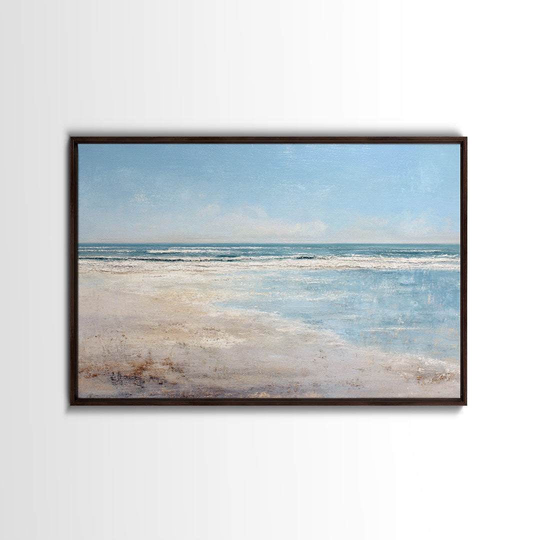 Ocean Horizon with Meditative Stillness Canvas Print, Meditation Art, Black Woman Art, Living Room Decor, Fine Art, Stillness, MED-3x2-22