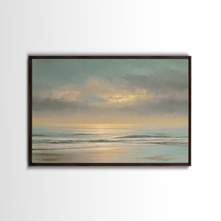 Ocean Horizon with Meditative Stillness Canvas Print, Meditation Art, Zen Home Decor, Living Room Decor, Fine Art, Stillness, MED-3x2-94