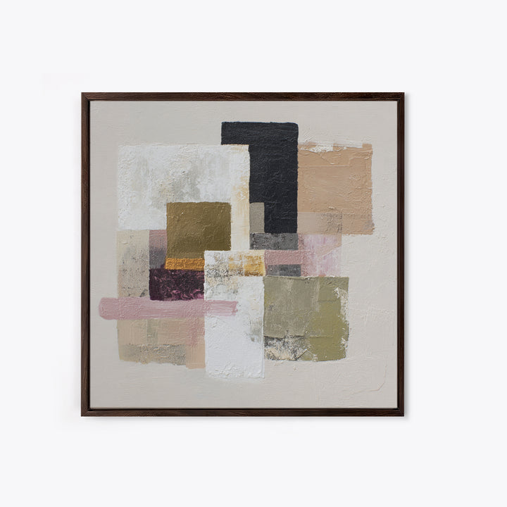 Quiet Stone Stack Framed Canvas Print, Minimalist Art, Movie Poster, Living Room Decor, Abstract Art, Minimal, Modern Wall Art, MIN-1x1-11