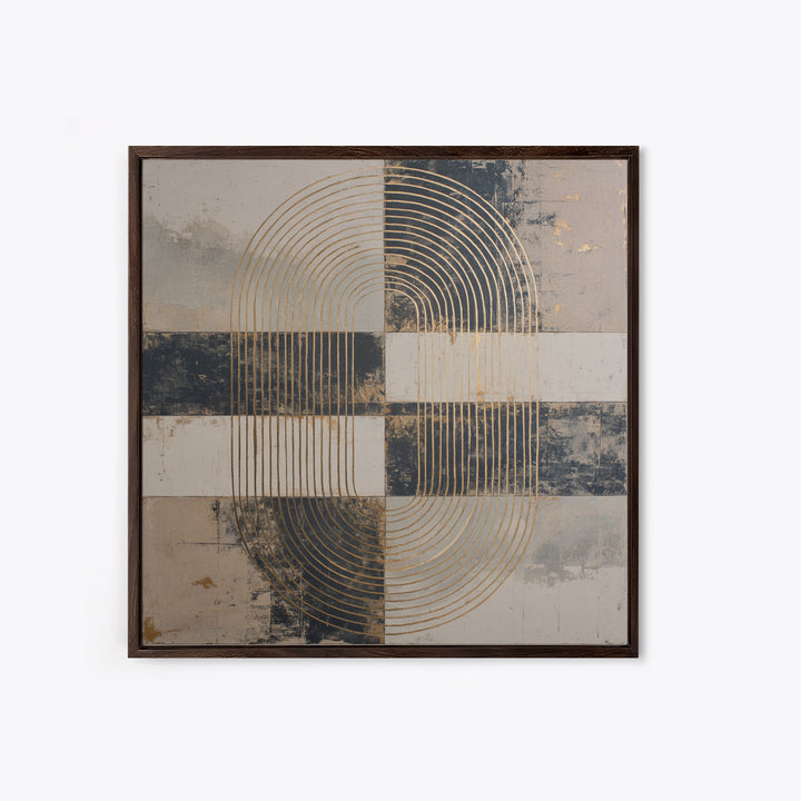 Single Gold Line Curve on Charcoal Canvas Print, Minimalist Art, Gallery Decor, Living Room Decor, Fine Art, Minimal, MIN-1x1-17