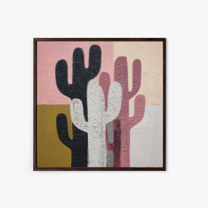 Black and White Cactus Silhouette Canvas Print, Minimalist Art, Minimalist, Living Room Decor, Fine Art, Minimal, Black Art, MIN-1x1-20