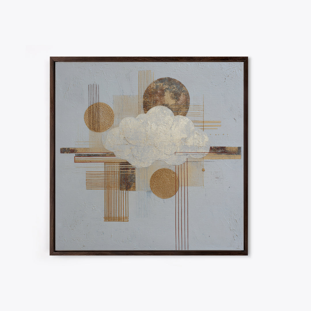 Small Cloud Study Framed Canvas Print, Minimalist Art, Neutral Decor, Living Room Decor, Fine Art, Minimal, Home Decor, MIN-1x1-21