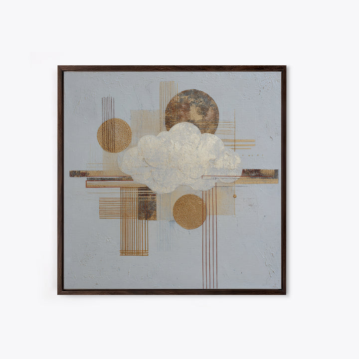 Small Cloud Study Framed Canvas Print, Minimalist Art, Neutral Decor, Living Room Decor, Fine Art, Minimal, Home Decor, MIN-1x1-21