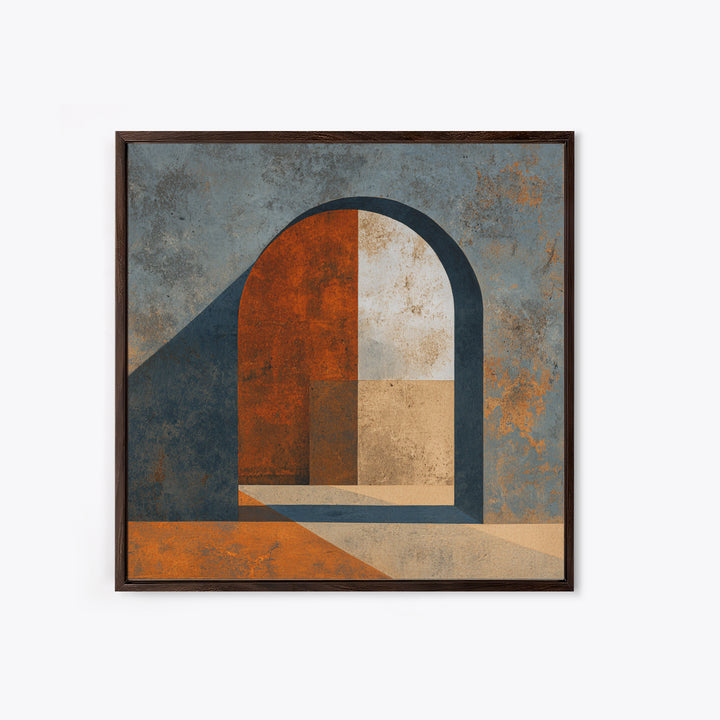 Monochrome Arch and Shadow Composition Framed Canvas Print, Minimalist Art, Gallery Decor, Living Room Decor, Fine Art, Minimal, MIN-1x1-32