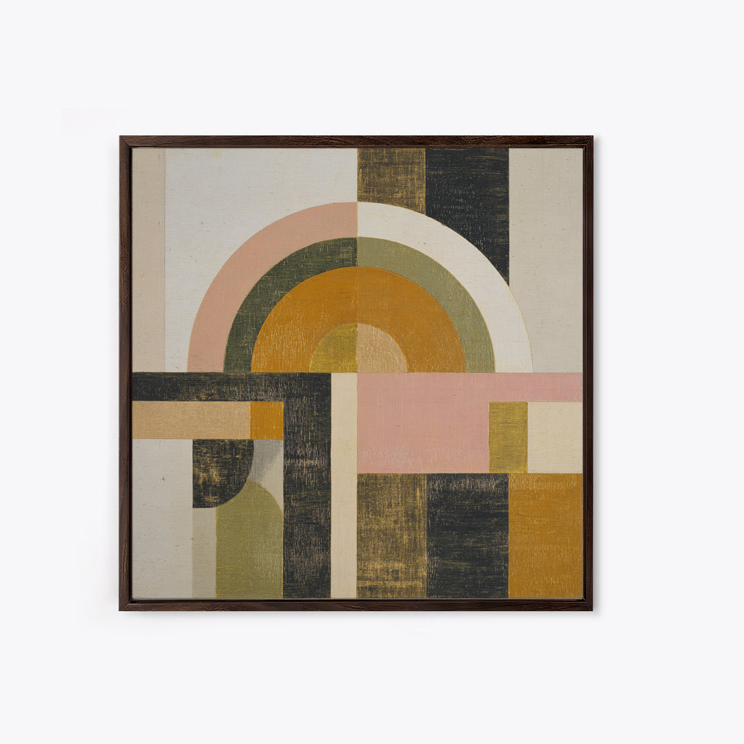 Simple Geometric Sun Framed Canvas Print, Minimalist Art, Living Room Decor, Abstract Art, Minimal, Modern Decor, MIN-1x1-39