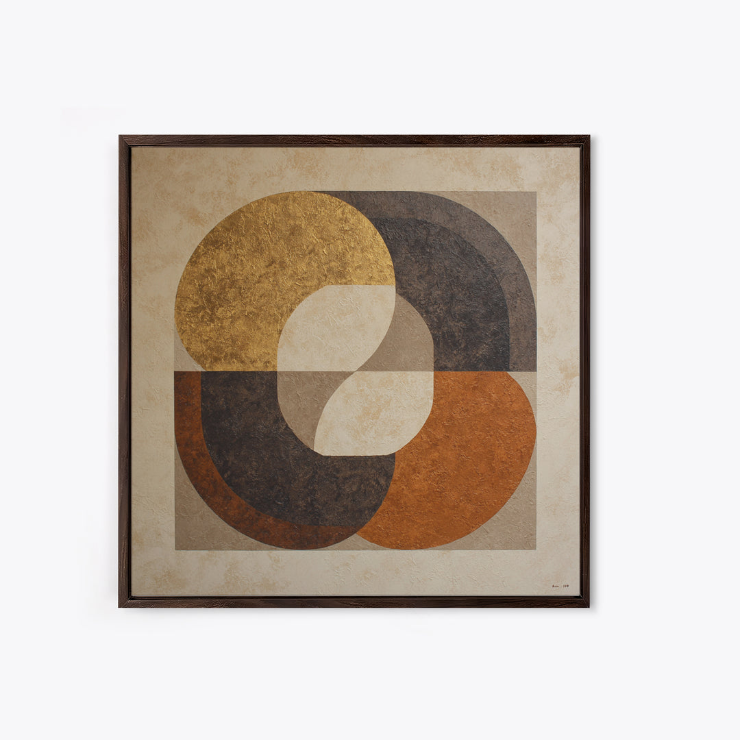 Two Overlapping Organic Shapes Framed Canvas Print, Minimalist Art, Abstract Wall Art, Living Room Decor, Fine Art, Minimal, MIN-1x1-43
