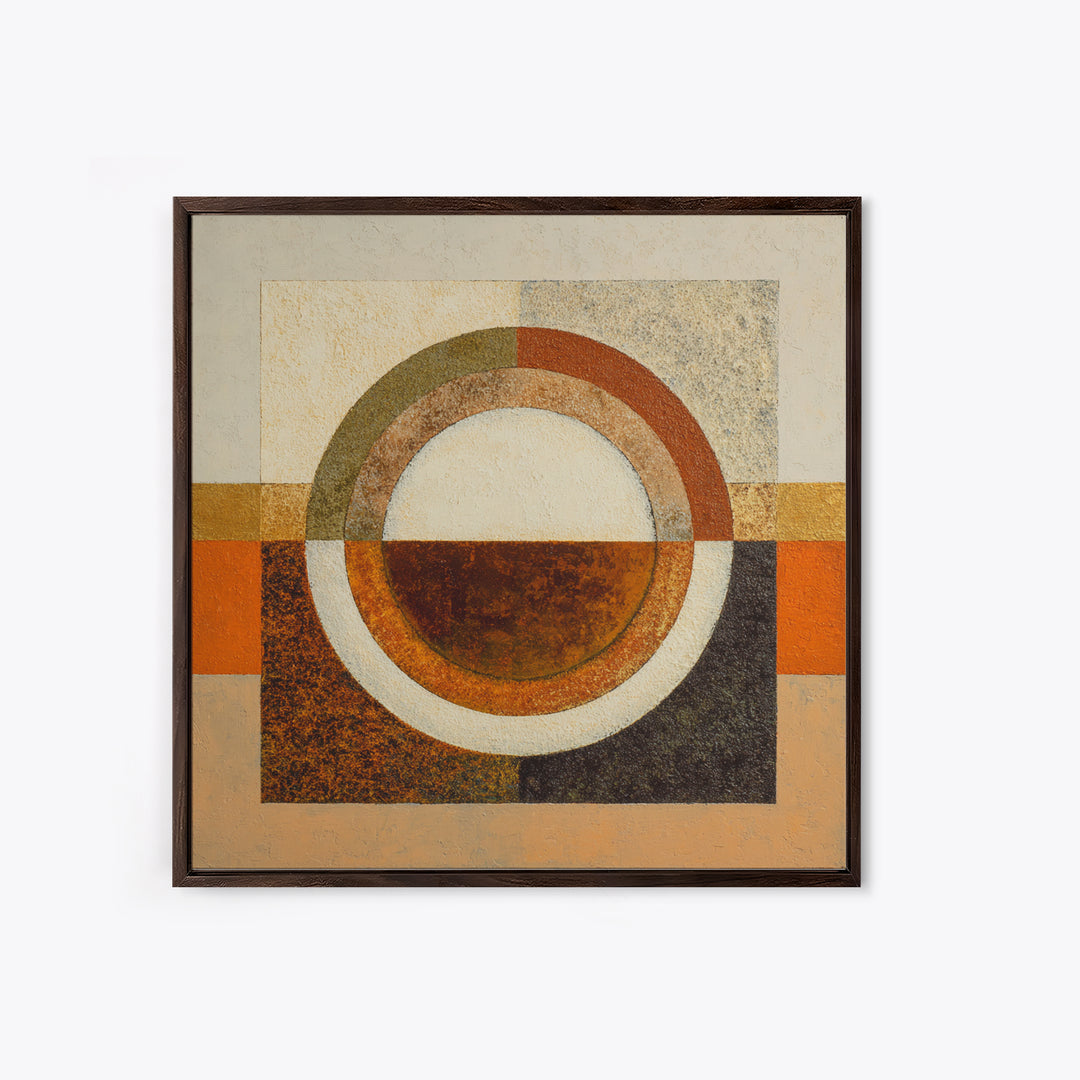 Single Brushstroke Circle Framed Canvas Print, Minimalist Art, Abstract Painting, Living Room Decor, Fine Art, Minimal, MIN-1x1-46