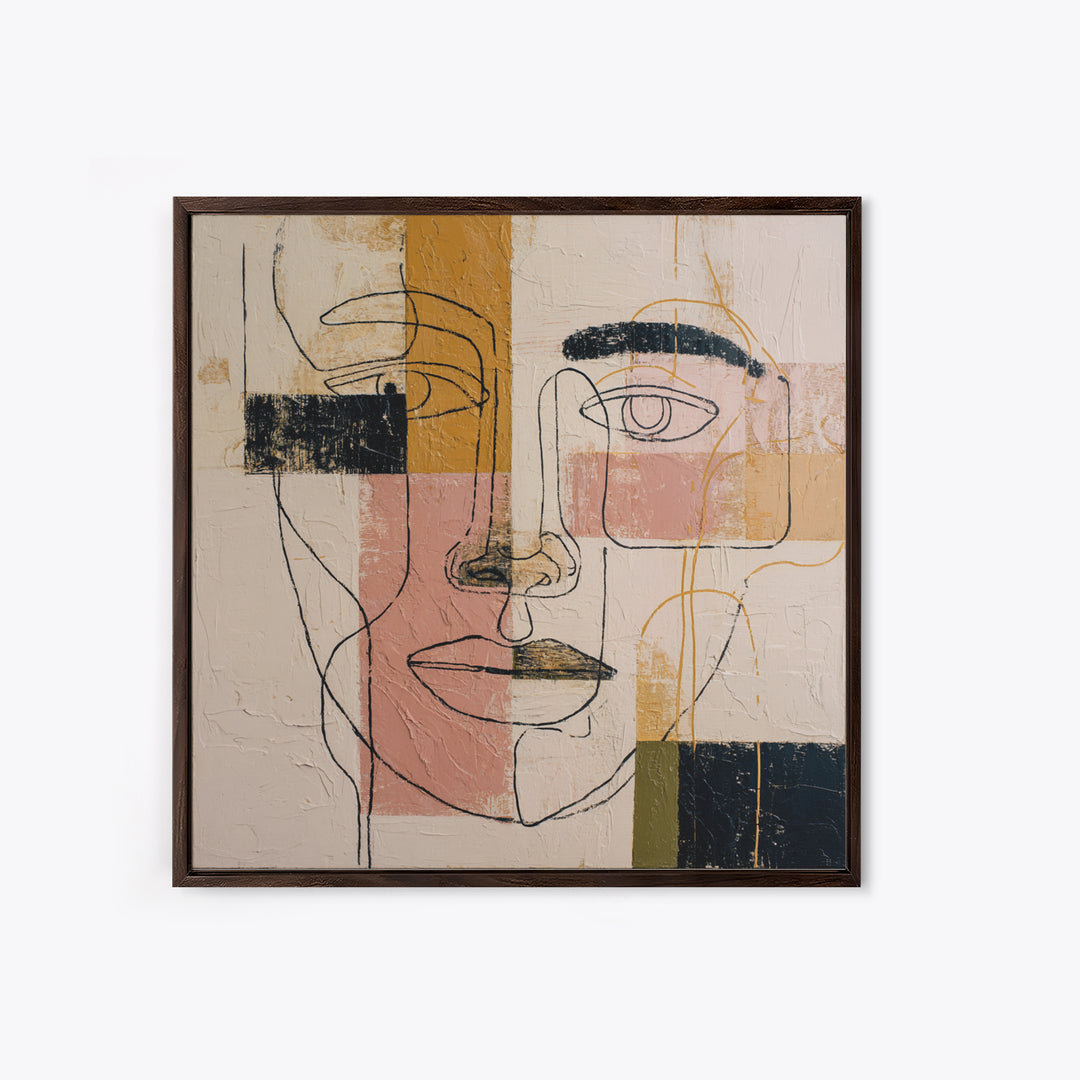 Single Continuous Line Female Face Canvas Print, Minimalist Art, Fine Art Print, Living Room Decor, Oil Painting, Minimal, MIN-1x1-5