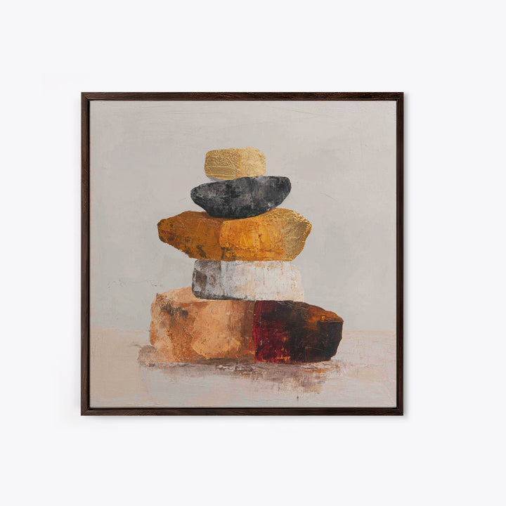 Quiet Stone Stack Canvas Print, Minimalist Art, Gallery Decor, Living Room Decor, Fine Art, Minimal, Wall Art, Home Decor, MIN-1x1-59