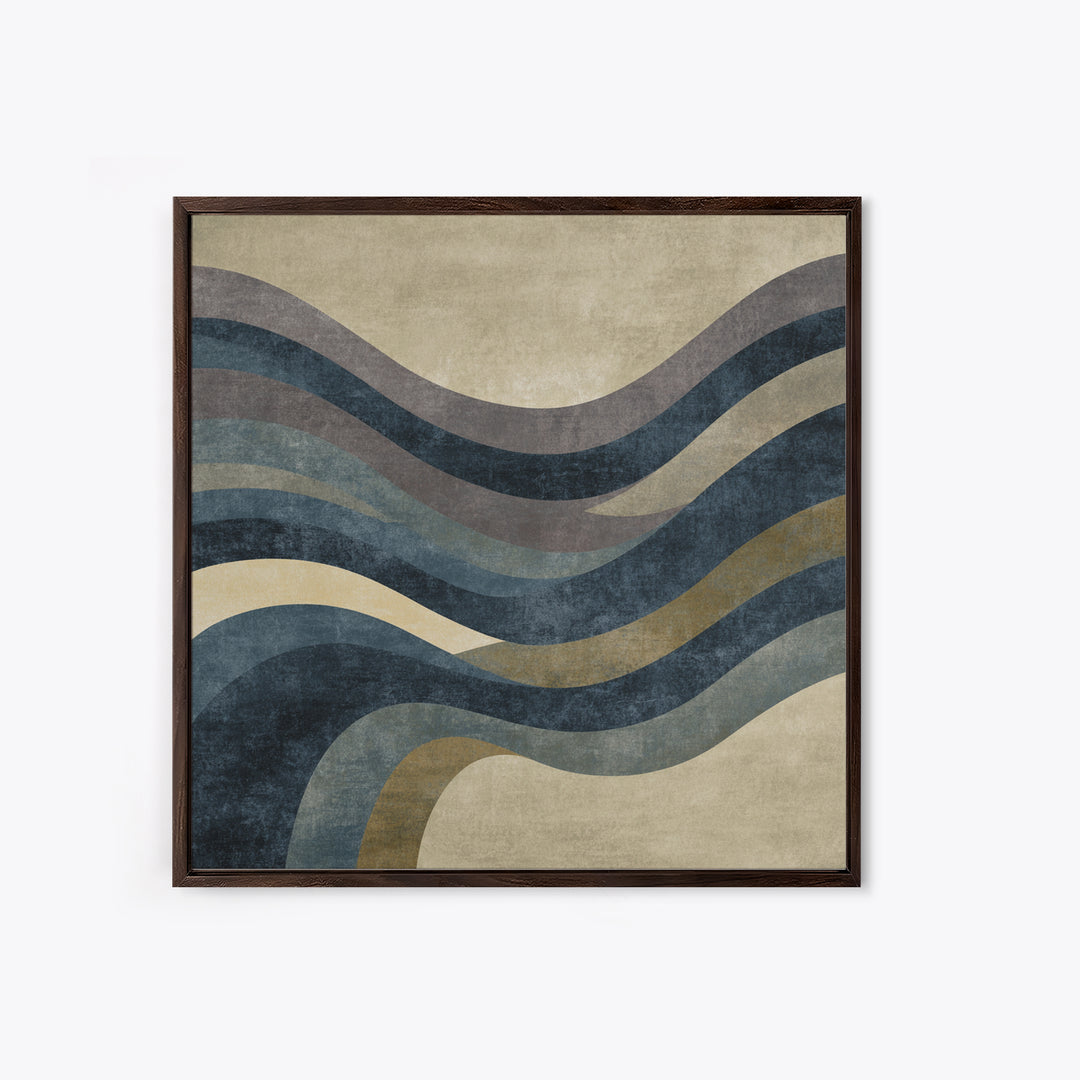 Minimal Abstract Wave Line Framed Canvas Print, Minimalist Art, Boho Decor, Living Room Decor, Minimal, Digital Prints, MIN-1x1-61