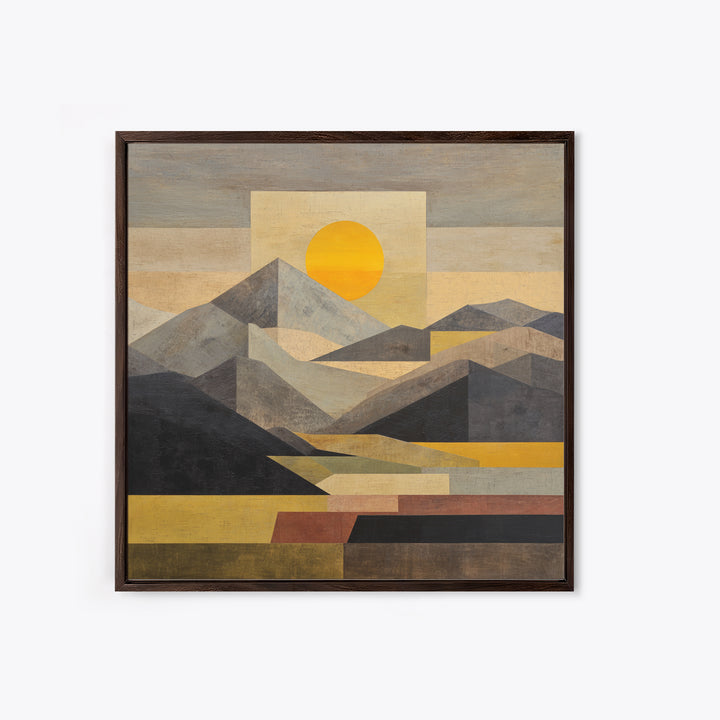 Thin Line Mountain Framed Canvas Print, Minimalist Art, Fine Art Print, Living Room Decor, Fine Art, Minimal, Wall Decor, MIN-1x1-74