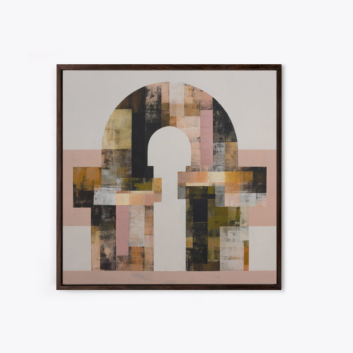 Monochrome Arch and Shadow Composition Framed Canvas Print, Minimalist Art, Art Print, Living Room Decor, Fine Art, Minimal, MIN-1x1-8