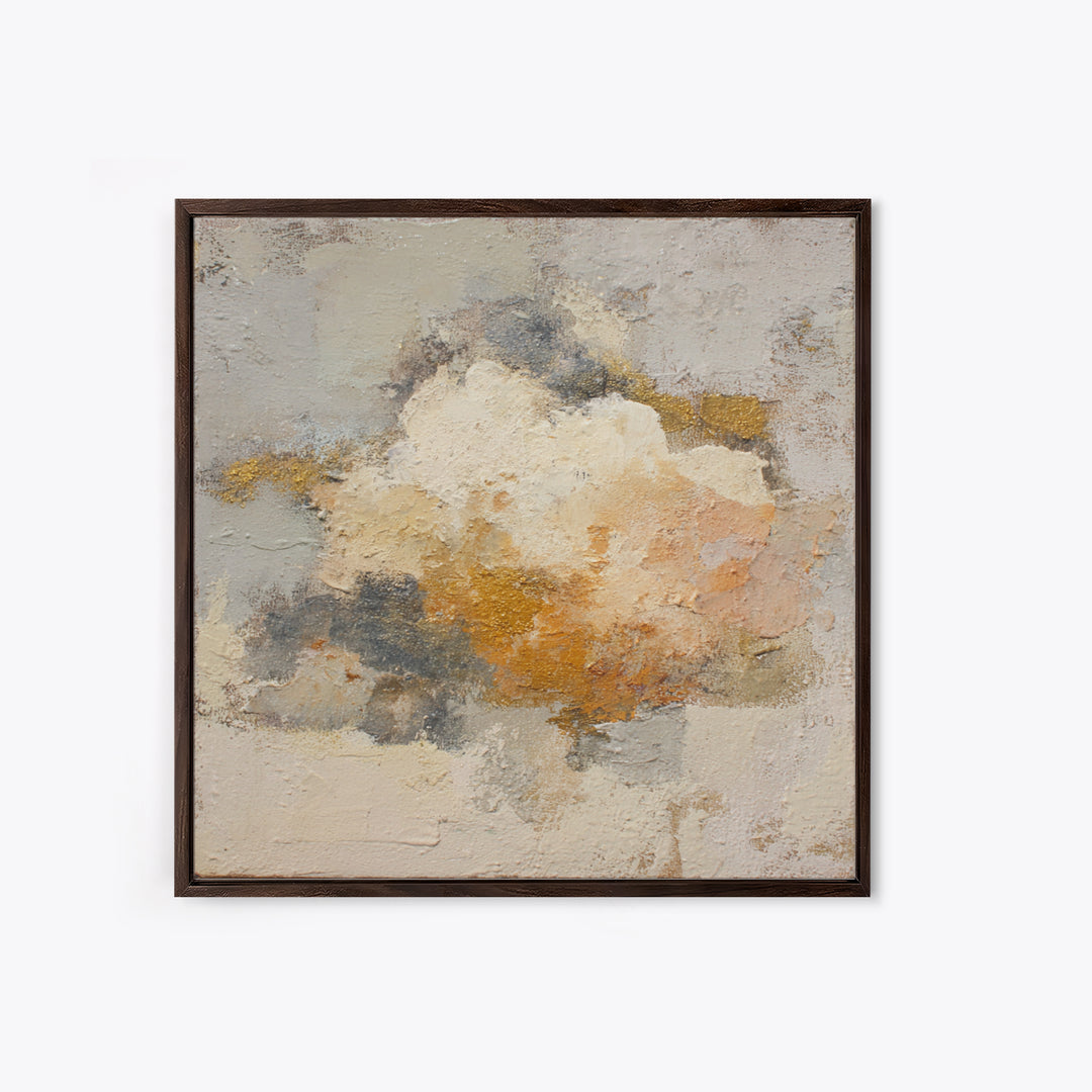 Small Cloud Study Framed Canvas Print, Minimalist Art, Wall Art, Living Room Decor, Oil Painting, Minimal, Large Wall Art, MIN-1x1-93