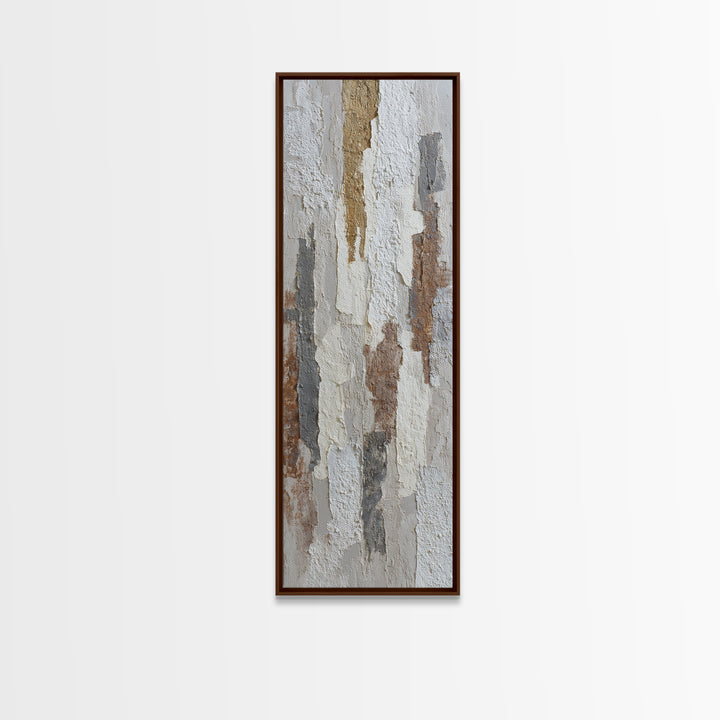 White on White Plaster Texture Study Canvas Print, Minimalist Art, Abstract Painting, Living Room Decor, Fine Art, Minimal, MIN-1x3-100