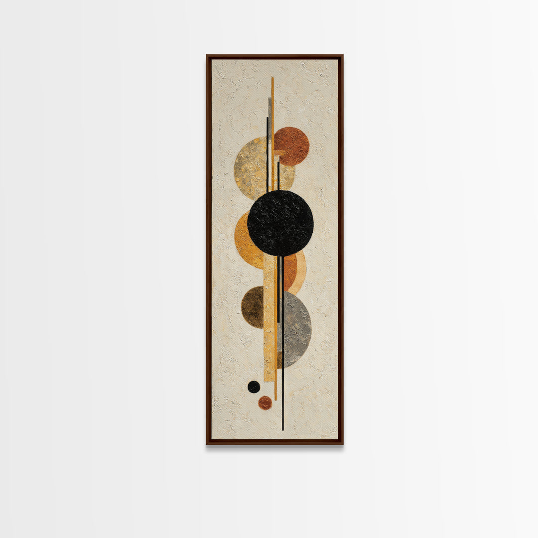 Single Black Circle on Warm Ivory Ground Canvas Print, Minimalist Art, Minimalist Decor, Living Room Decor, Fine Art, Minimal, MIN-1x3-13