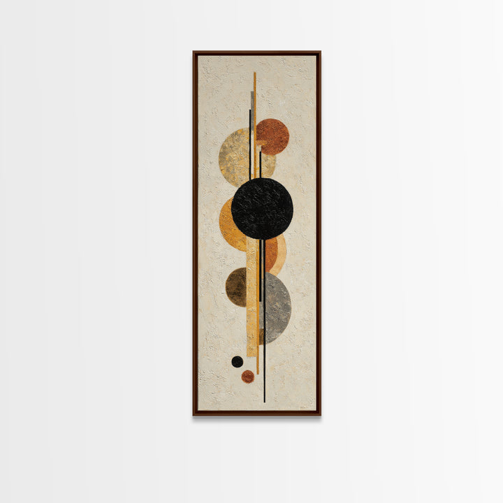 Single Black Circle on Warm Ivory Ground Canvas Print, Minimalist Art, Minimalist Decor, Living Room Decor, Fine Art, Minimal, MIN-1x3-13