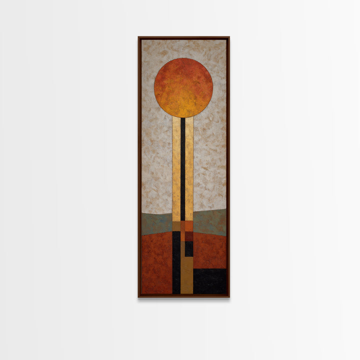 Simple Geometric Sun Framed Canvas Print, Minimalist Art, Printable Wall Art, Living Room Decor, Abstract Art, Minimal, MIN-1x3-3