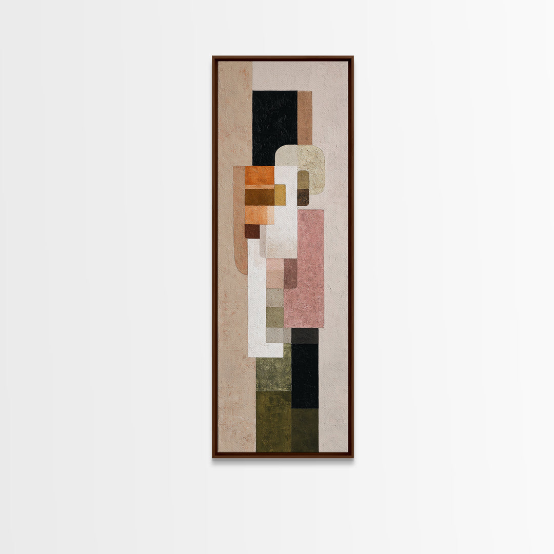 Calm Rectangle Composition Framed Canvas Print, Minimalist Art, Digital Prints, Living Room Decor, Fine Art, Minimal, MIN-1x3-36