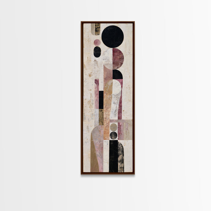 Single Black Circle on Warm Ivory Ground Canvas Print, Minimalist Art, Minimalist Decor, Living Room Decor, Fine Art, Minimal, MIN-1x3-37