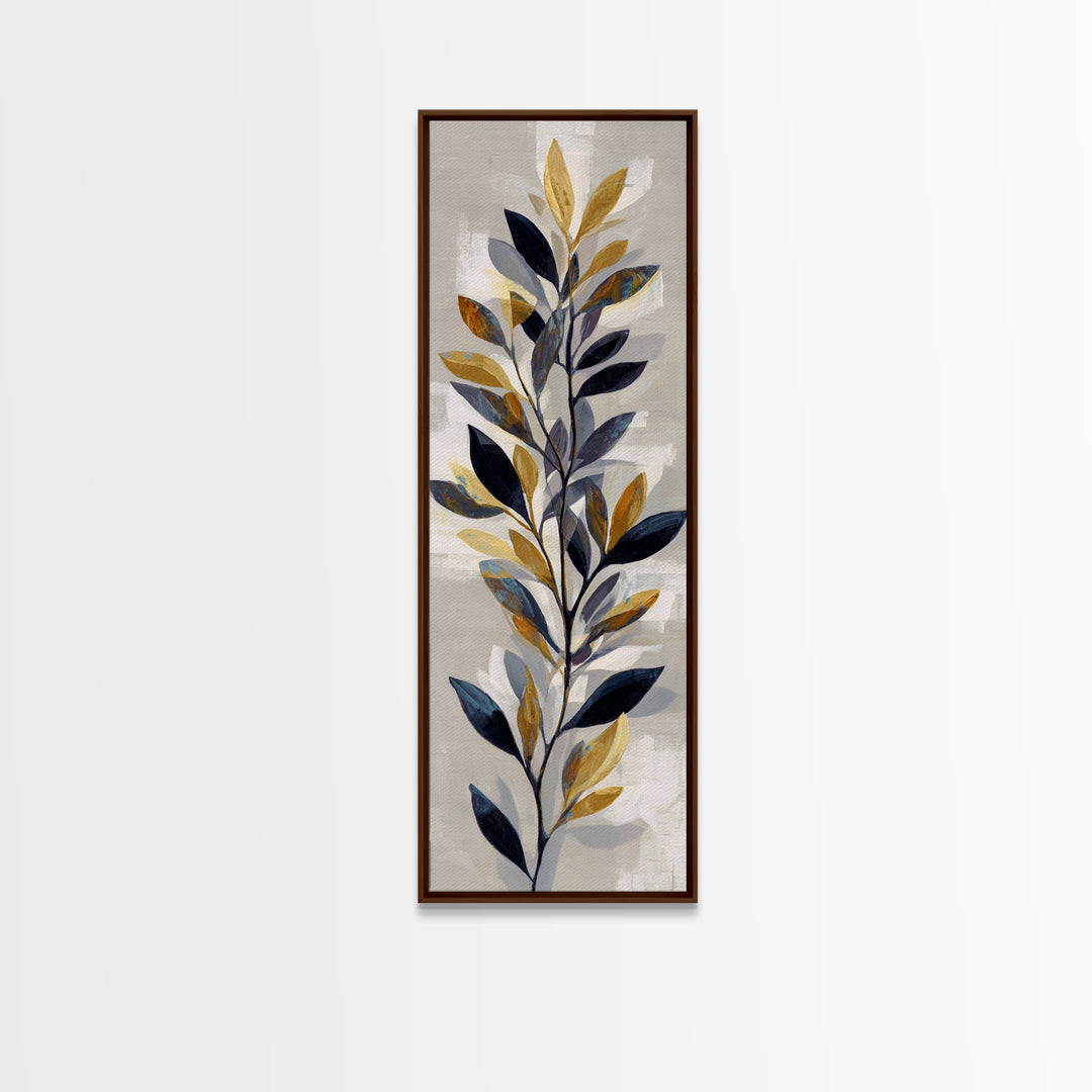 Minimal Branch Silhouette Canvas Print, Minimalist Art, Black Art, Living Room Decor, Oil Painting, Minimal, MIN-1x3-39