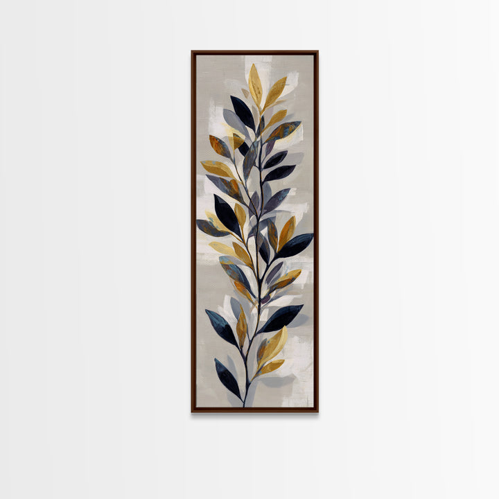 Minimal Branch Silhouette Canvas Print, Minimalist Art, Black Art, Living Room Decor, Oil Painting, Minimal, MIN-1x3-39