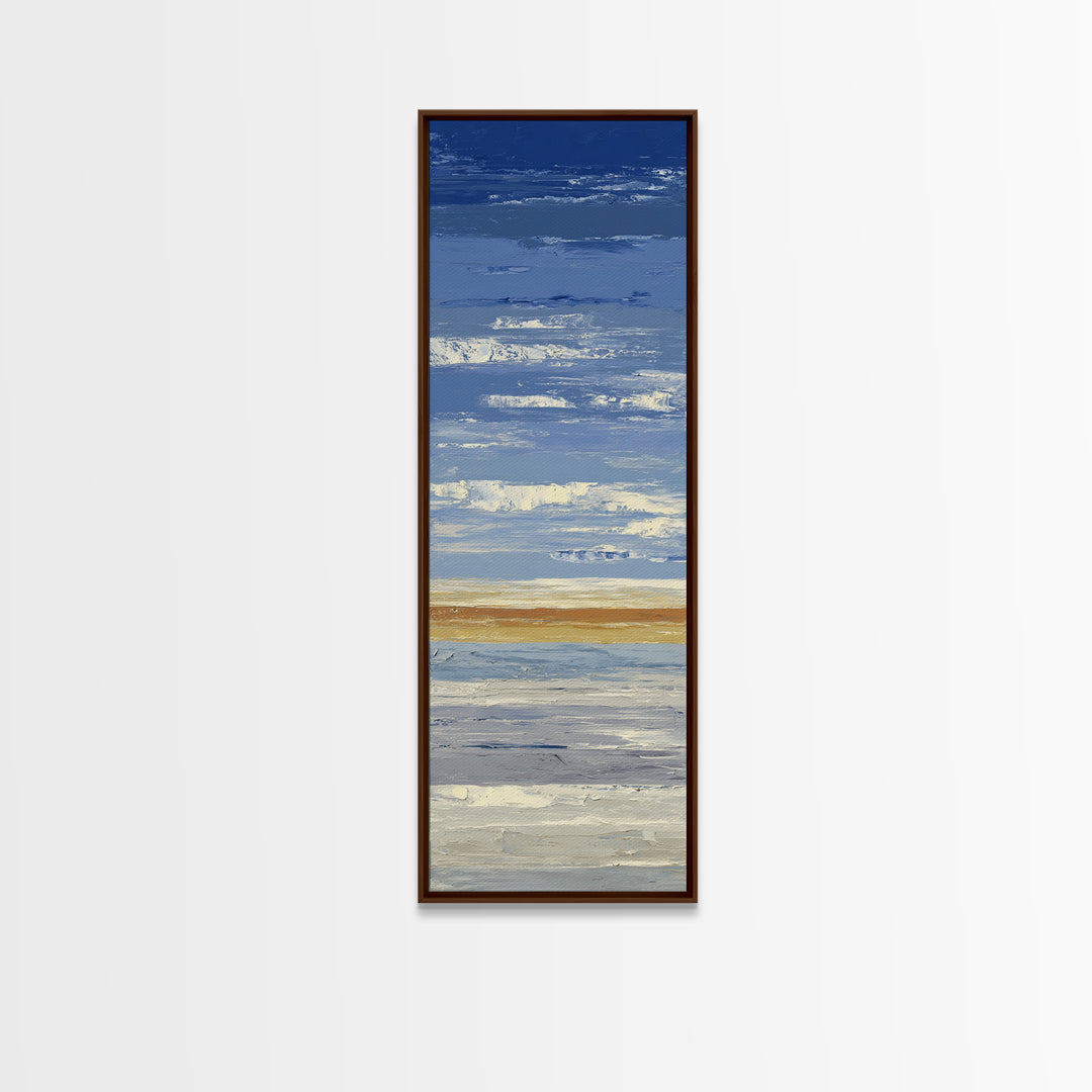 Simple Blue Horizon Canvas Print, Minimalist Art, Neutral Decor, Living Room Decor, Oil Painting, Minimal, Home Decor, MIN-1x3-42