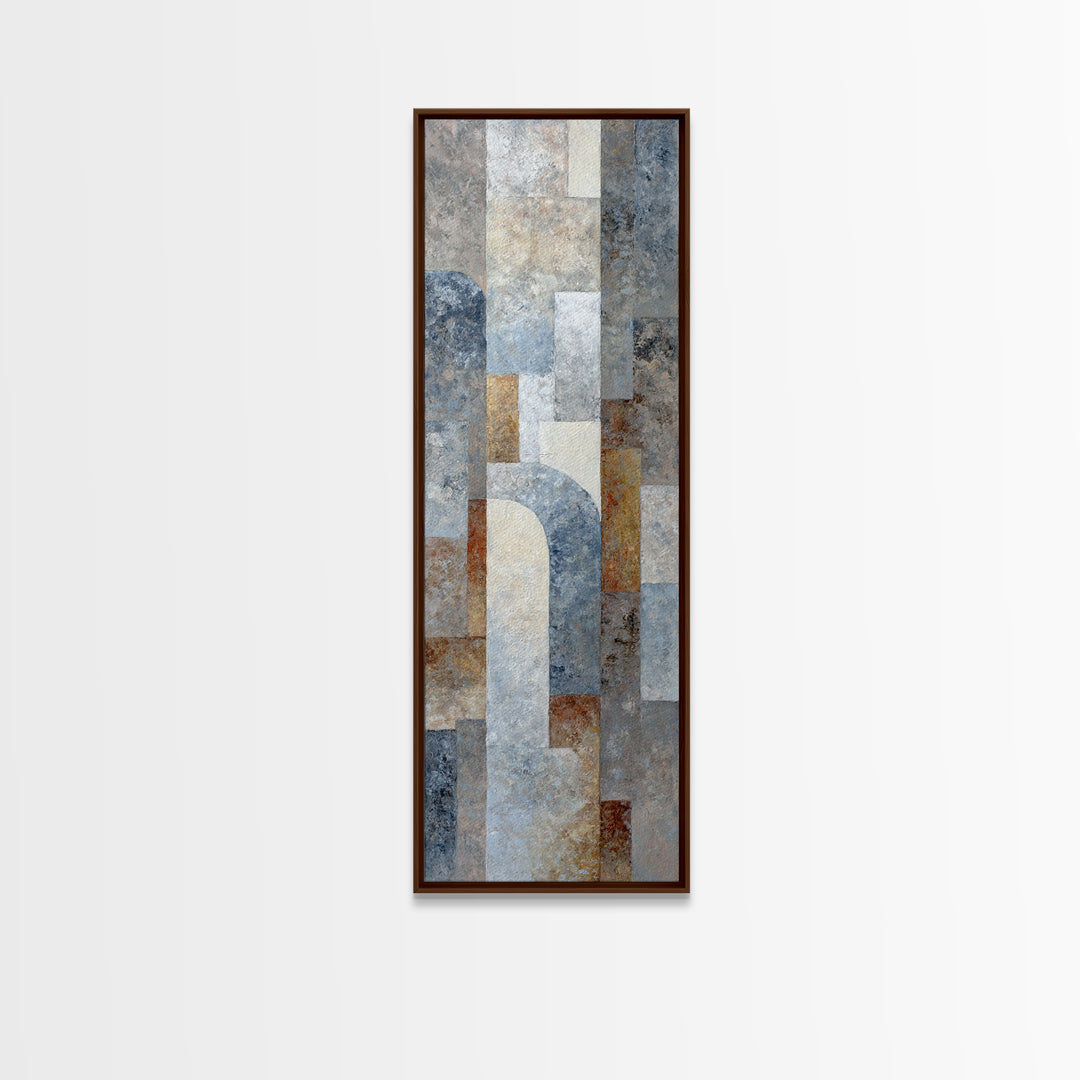 Minimal Moon over a Pale Ocean Framed Canvas Print, Minimalist Art, Wall Art, Living Room Decor, Fine Art, Minimal, MIN-1x3-45