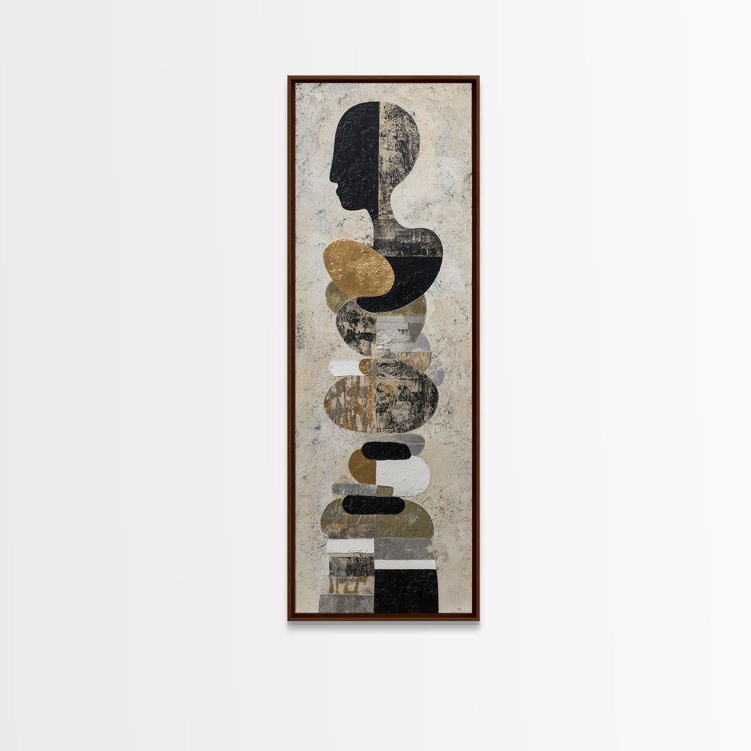 Single Gold Line Curve on Charcoal Canvas Print, Minimalist Art, Fine Art Print, Living Room Decor, Abstract Art, Minimal, MIN-1x3-5