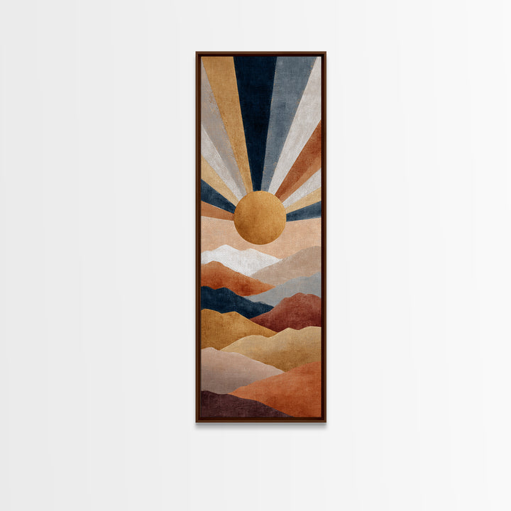 Simple Geometric Sun Canvas Print, Minimalist Art, Modern Wall Art, Living Room Decor, Fine Art, Minimal, Textured Painting, MIN-1x3-51