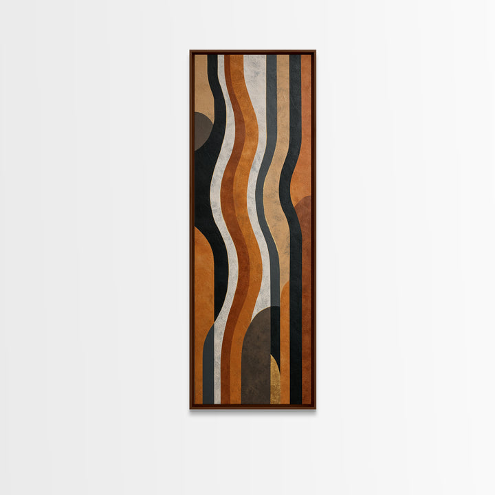 Single Gold Line Curve on Charcoal Framed Canvas Print, Minimalist Art, Living Room Decor, Abstract Art, Minimal, MIN-1x3-53