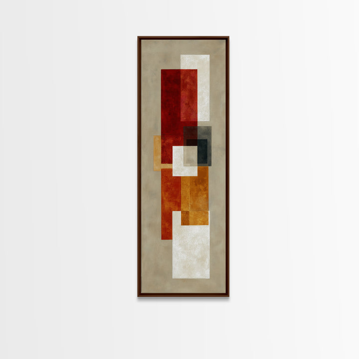 One Red Square Balanced Framed Canvas Print, Minimalist Art, Modern Decor, Living Room Decor, Fine Art, Minimal, Poster, MIN-1x3-70